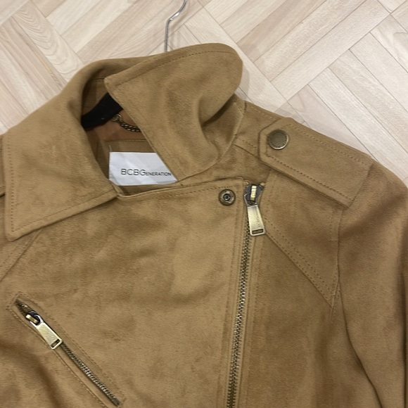 BCBGeneration faux suede fringed biker style jacket - Picture 9 of 9